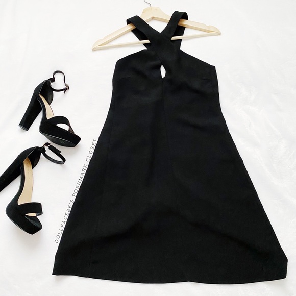 NWT Zara Black Keyhole Mini Dress - Picture 3 of 10